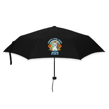 Chinesisches Mondjahr 2023 - Jahr des Kaninchens - Regenschirm (klein) - Schwarz - Vorne