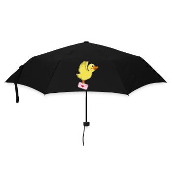 Duck Postman Letter - Umbrella (small) - black - Front