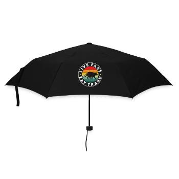Live Eat Fast Trash Funny Camping Quotes - Umbrella (small) - black - Front