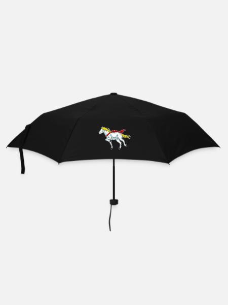 Pferd Pferderennen - Regenschirm (klein) - Schwarz