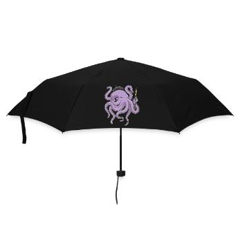Octopus Painter Brush Painting - Umbrella (small) - black - Front