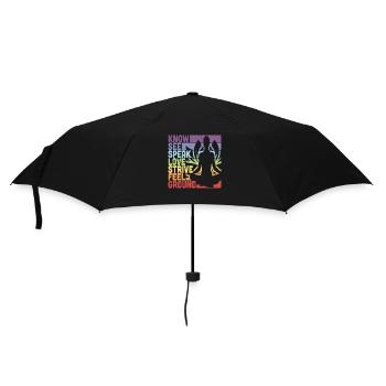 Know See Speak Love Strive Feel Ground Meditation - Umbrella (small) - black - Front
