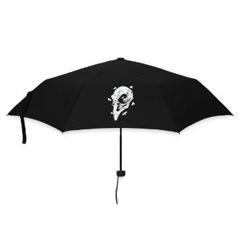 Bone skull of a raven crow bird - Umbrella (small) - black - Front