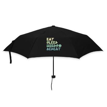 Eat Sleep Hoops Repeat Basketball - Regenschirm (klein) - Schwarz - Vorne