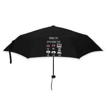 Dinge, Die Ich Tue, Feuerwehrauto, Feuerwehrautos - Regenschirm (klein) - Schwarz - Vorne