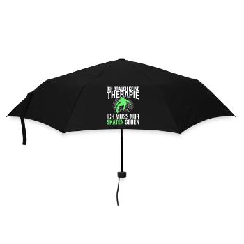 Skaten Therapie Spruch - Regenschirm (klein) - Schwarz - Vorne