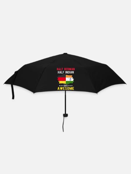 Halb Deutsch Halb Inder - Regenschirm (klein) - Schwarz