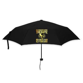 Klettern Therapie Spruch - Regenschirm (klein) - Schwarz - Vorne