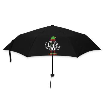 Papa Elf Niedliches lustiges passendes Weihnachtskostüm - Regenschirm (klein) - Schwarz - Vorne