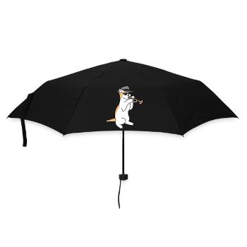 Trumpet Player Cat Jazz - Regenschirm (klein) - Schwarz - Vorne