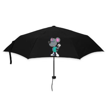 Mouse Football Player Football - Umbrella (small) - black - Front