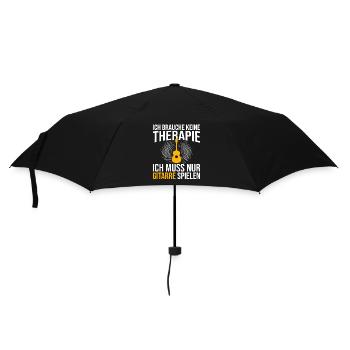 Gitarre Therapie Spruch - Regenschirm (klein) - Schwarz - Vorne
