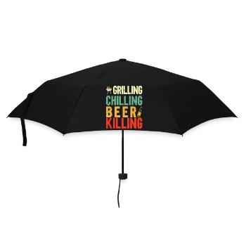 Bbq Grill Meat Lovers Grill Party Food Bbq - Umbrella (small) - black - Front