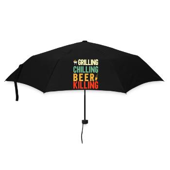 Bbq Grill Meat Lovers Grill Party Food Bbq - Umbrella (small) - black - Front