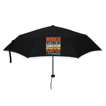 Arbeiter Geschenk Lustiger Arbeiter Spruch - Regenschirm (klein) - Schwarz - Vorne