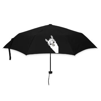 Lama Alpaka, Alpaca Geschenke, lustige Sprüche - Regenschirm (klein) - Schwarz - Vorne