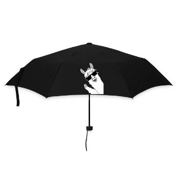 Lama Alpaka, Alpaca Geschenke, lustige Sprüche - Regenschirm (klein) - Schwarz - Vorne