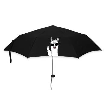 Lama Alpaka, Alpaca Geschenke, lustige Sprüche - Regenschirm (klein) - Schwarz - Vorne