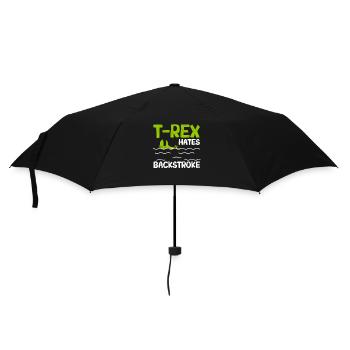 T-Rex hasst Rückenschwimmen Lustiger Schwimmer - Regenschirm (klein) - Schwarz - Vorne