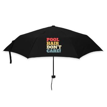 Lustig Schwimmen Wassersport Schwimmer Pool Haar - Regenschirm (klein) - Schwarz - Vorne