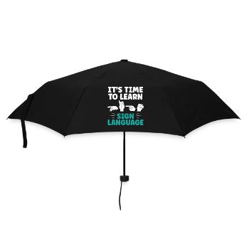 Il est temps d’apprendre la langue des signes - Parapluie standard - noir - Devant