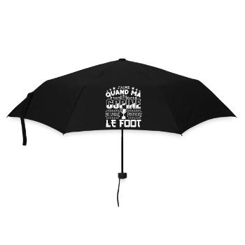 cadeau foot mec en couple - football - Parapluie standard - noir - Devant