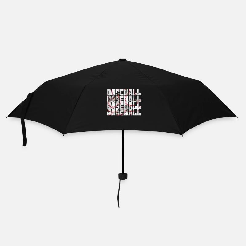 baseball - Regenschirm (klein) - Schwarz