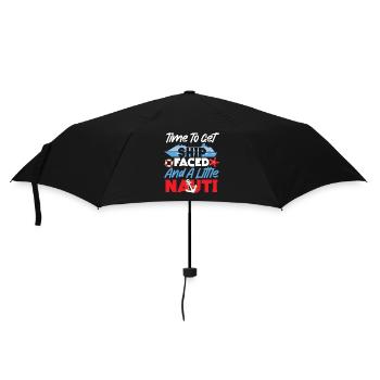 Cruise Ship Vacation Pun Time To - Umbrella (small) - black - Front