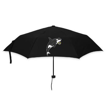 Schwertwal Handballspieler Handball - Regenschirm (klein) - Schwarz - Vorne