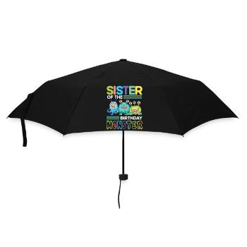 Sister of the birthday monster family - Umbrella (small) - black - Front
