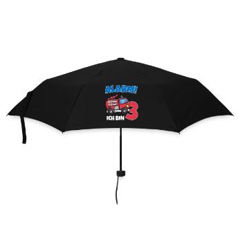 3. Kindergeburtstag Feuerwehrauto Dreijähriger - Regenschirm (klein) - Schwarz - Vorne