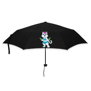 Cat Bodybuilder Dumbbell Bodybuilding - Umbrella (small) - black - Front