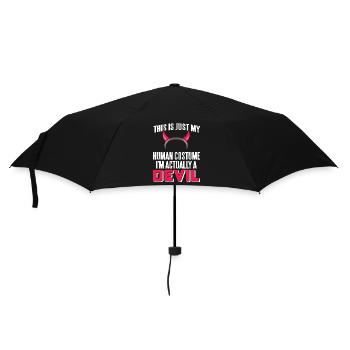Teufel - This is my Human Costume Im actually a - Regenschirm (klein) - Schwarz - Vorne