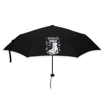 Schlittschuhe, Schlittschuhlaufen, Spruch-Princess - Regenschirm (klein) - Schwarz - Vorne