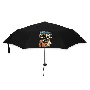 What i need is iced Coffee and my dog - Umbrella (small) - black - Front