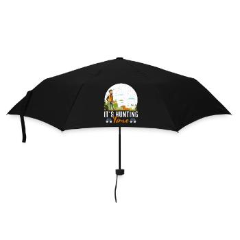 lustiges Jagdzeit mit Jagdhorn in der Natur - Regenschirm (klein) - Schwarz - Vorne