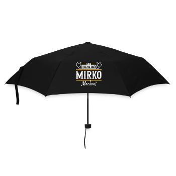 Mirko Geschenkidee Geschenk Geburtstag - Regenschirm (klein) - Schwarz - Vorne
