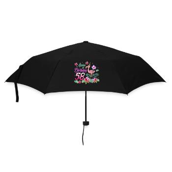 Aloha Birthday 58 Flamingo Bird 58th Birthday - Umbrella (small) - black - Front