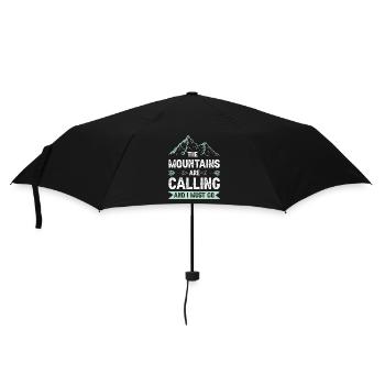 Mountains are calling - Regenschirm (klein) - Schwarz - Vorne