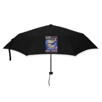 Scuba Diving Gift Underwater Scuba Diver - Umbrella (small) - black - Front