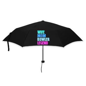 Wife mom Bowler Legend - Umbrella (small) - black - Front