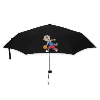 Hund Basketballspieler Basketball - Regenschirm (klein) - Schwarz - Vorne