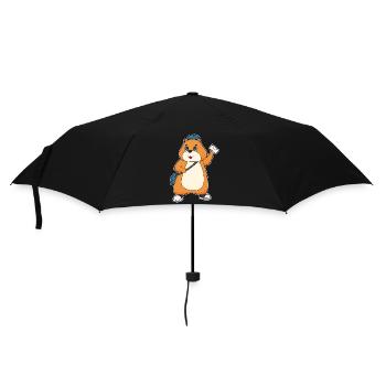 Hamster Briefträger Brief - Regenschirm (klein) - Schwarz - Vorne