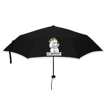 Stur Bichon Frisé Hund Gelockter Bichon Mit Krone - Regenschirm (klein) - Schwarz - Vorne