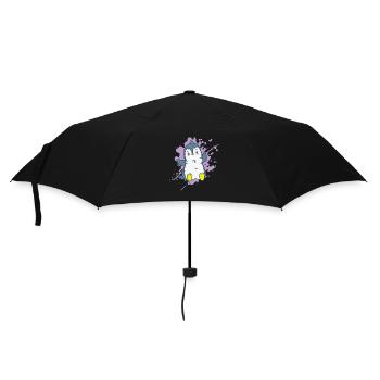 Pinguin freut sich im Kawaii Stil Tier - Regenschirm (klein) - Schwarz - Vorne