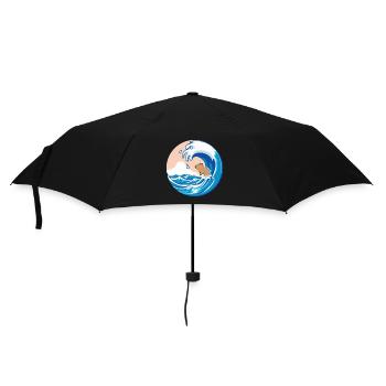 Wave Capybara Surfing Rodent Funny Animal Lover - Umbrella (small) - black - Front