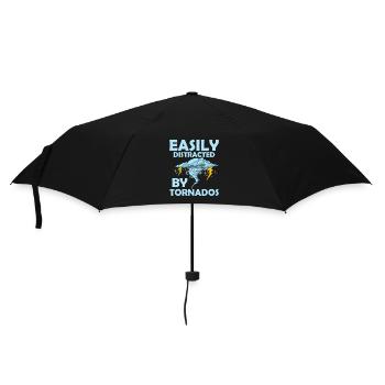 Easily Distracted By Tornados Meteorologist Storm - Umbrella (small) - black - Front