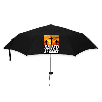Saved By Grace - Christian Quote - Umbrella (small) - black - Front