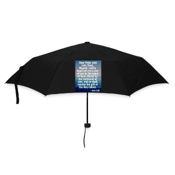 Apostelgeschichte 2:38 Tut Buße und lasst euch taufen - Christliches Zitat - Regenschirm (klein) - Schwarz - Vorne