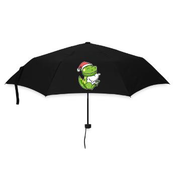 Dinosaurier Weihnachten Schlafen Schlaf - Regenschirm (klein) - Schwarz - Vorne